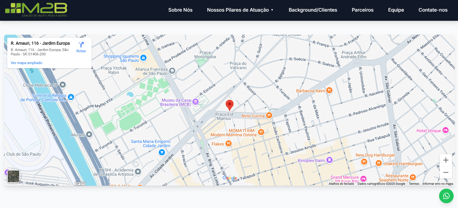 Parceiros e presença geográfica da M2B Consultoria